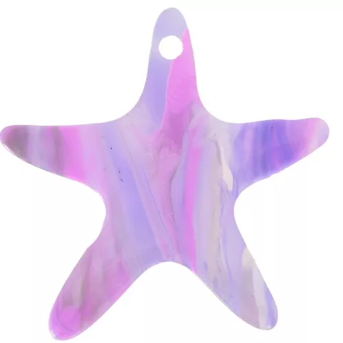 Pendente in acetato a forma di stella marina 20 mm - Malva marmorizzato - Grigio x1