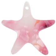 Pendente in acetato a forma di stella marina 20 mm - Rosa screziato - Bianco perlato x1|raw }}