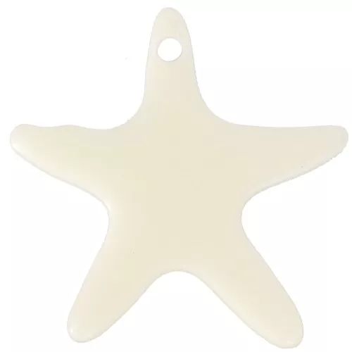 Pendente a forma di stella marina in acrilico da 20 mm - Ecrù x1