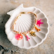 Pendente in acetato a forma di stella marina 20 mm - Tartaruga - Salmone - Marrone x1