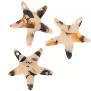 Pendente in acetato a forma di stella marina 20 mm - Tartaruga - Salmone - Marrone x1