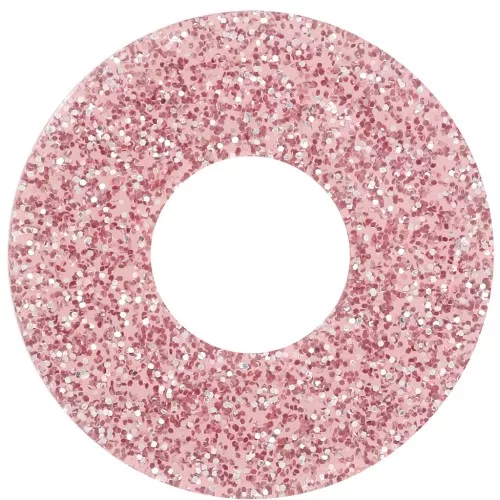 Pendente donuts da 20 mm in acrilico - Rosa antico Brillantini x1