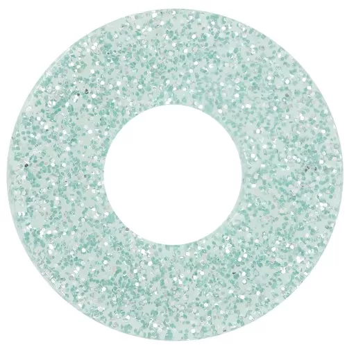 Pendente donuts da 20 mm in acrilico - Brillantini blu x1