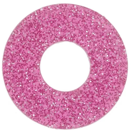 Pendente donuts da 20 mm in acrilico - Rosa Brillantini x1