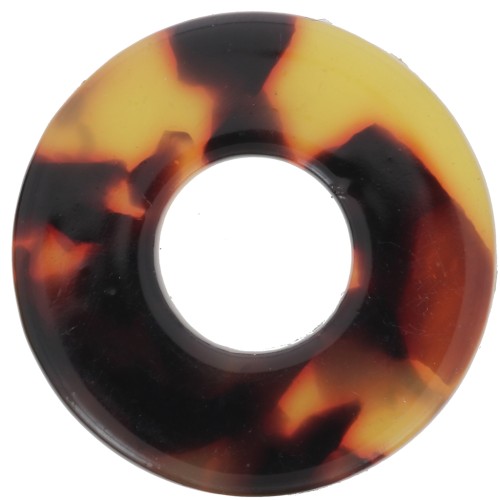 Pendente donuts da 20 mm in acrilico - Tartaruga - Marrone - Nero x1