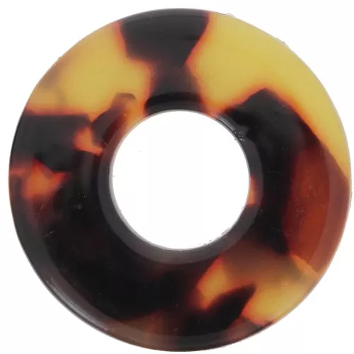 Pendente donuts da 20 mm in acrilico - Tartaruga - Marrone - Nero x1