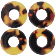 Pendente donuts da 20 mm in acrilico - Tartaruga - Marrone - Nero x1