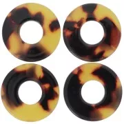 Pendente donuts da 20 mm in acrilico - Tartaruga - Marrone - Nero x1