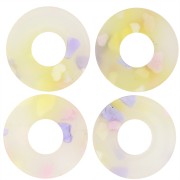 Pendente donuts da 20 mm in acrilico - Terrazzo traslucido - Rosa - Viola x1