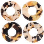 Pendente donuts da 20 mm in acrilico - Tartaruga - Salmone - Marrone x1