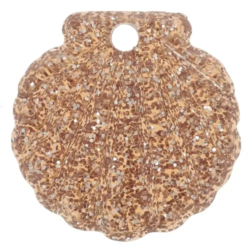 Pendente a conchiglia in acrilico da 16 mm - Bronzo Brillantini x1