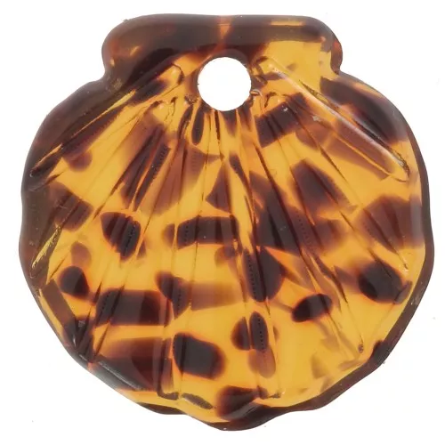 Pendente a forma di conchiglia in acetato da 16 mm - Terrazzo Brown - Nero x1