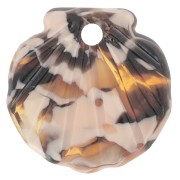 Pendente a forma di conchiglia in acetato da 16 mm - Conchiglia di tartaruga - Salmone - Marrone x1