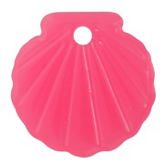 Pendente a conchiglia in acrilico da 16 mm - Rosa fluorescente x1