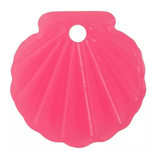 Pendente a conchiglia in acrilico da 16 mm - Rosa fluorescente x1