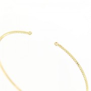 Bracciale jonc intrecciato 2 anellini 52 mm Dorato con oro fino rosa x1