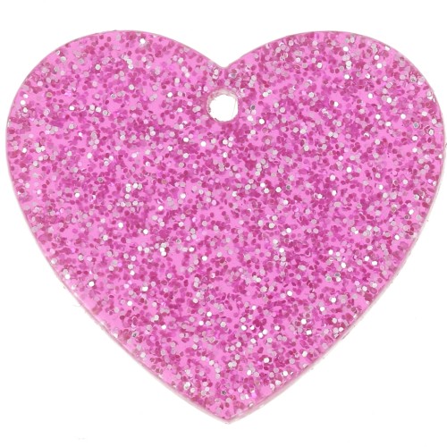 Piatto Posteriore Cuore Acrilico KraftGenius – 18 Pezzi Rosa H117 – 25 Mm – Per Gioielli Fai Da Te