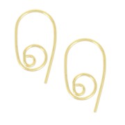 Orecchini filo spirali 21 mm Dorato con oro fino x2