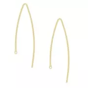 Orecchini filo 36 mm Dorato con oro fino x2