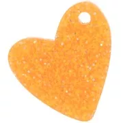 Arancio - Zecchino a cuore in acrilico da 12 mm - Arancione Brillantini x1 Zecchino a cuore in acrilico da 12 mm - Arancione Brillantini x1