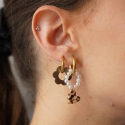 Zecchino a cuore in acrilico da 12 mm - Argento Brillantini x1