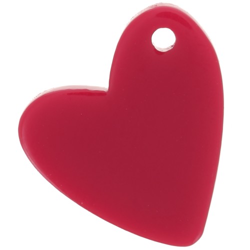 Zecchino a cuore in acrilico da 12 mm - Rosso x1
