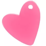 Zecchino a cuore in acrilico da 12 mm - Rosa fluorescente x1