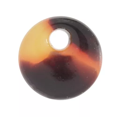 Zecchino rotondo in acetato da 7 mm - Tartaruga - Marrone - Nero x1