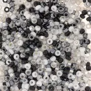 Mix de rocailles Miyuki 15/0 - Black and White 2 x8g