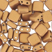 Tile beads 6 mm Metallic Golden Mat x50|raw }}