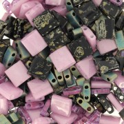 Mix di perle Miyuki - Perle Quarter - Half e Tila - Purple Galaxy x10g|raw }}