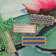 Chiusura 3 file da decorare con Delica 11/03 mm. 9.5x22 mm dorato x1