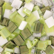 Mix di perle Miyuki - Perle Mezza e Tila - Scintilla verde x10g|raw }}