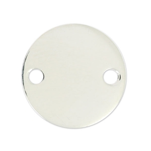 Separatore tondo 2 fori 15 mm in Argento 925 x1