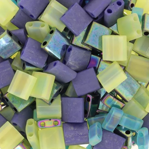 Mix di perle Miyuki - Perle Mezza e Tila - Lavanda Limesplash x10g