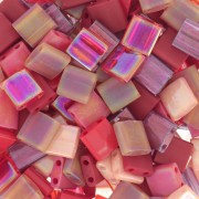 Mix di perle Miyuki Tila 5x5x1,9 mm - Lady in Red x10g