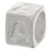 Perla cubo alfabeto 5x4 mm con foro grande - A - Argento 925 x1|raw }}
