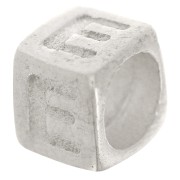 Perla cubo alfabeto 5x4 mm con foro grande - E - Argento 925 x1|raw }}