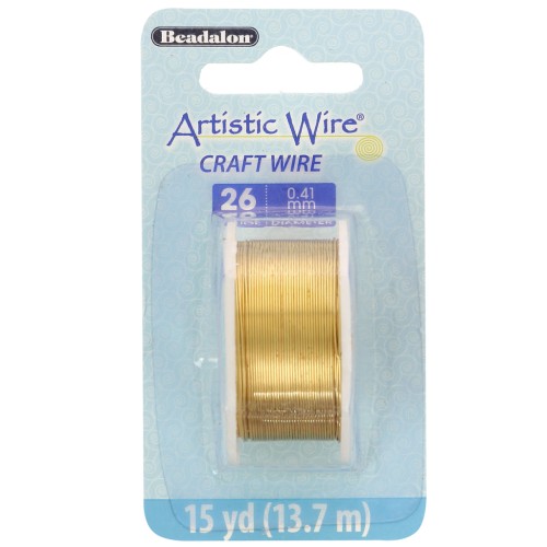 Filo di ottone Artistic Wire 0,41 mm - grezzo con trattamento anti-ossidazione x 13,7 m