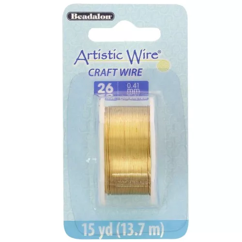 Filo di ottone Artistic Wire 0,41 mm - grezzo con trattamento anti-ossidazione x13.7m