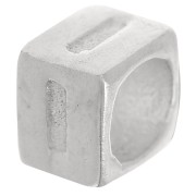 Perla cubo alfabeto 5x4 mm con foro grande - I - Argento 925 x1|raw }}