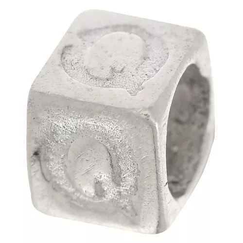 Perla cubo alfabeto 5x4 mm con foro grande - Q - Argento 925 x1