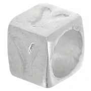 Perla cubo alfabeto 5x4 mm con foro grande - Y - Argento 925 x1