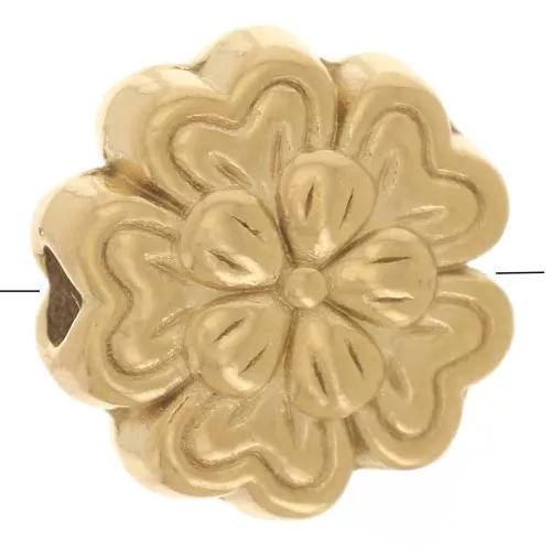 Perla fiore da 8,5 mm - Acciaio inossidabile 304L Dorato x1