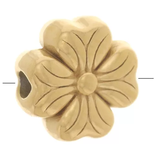 Perla floreale da 8 mm - Acciaio inossidabile 304L Dorato x1