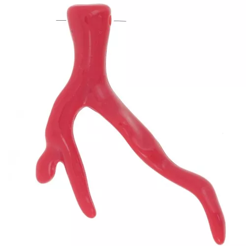 Pendente corallo in resina opaca 47x32 mm - Rosso brillante x1