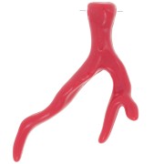Pendente corallo in resina opaca 47x32 mm - Rosso brillante x1