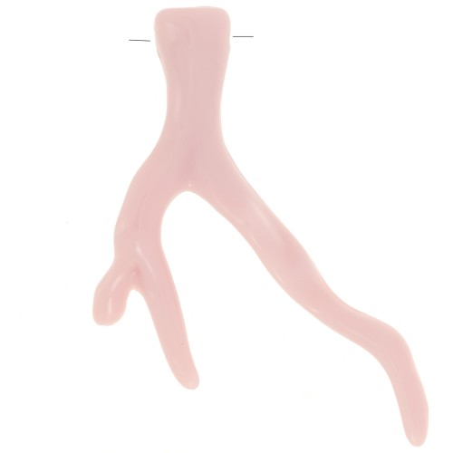 Pendente corallo in resina opaca 47x32 mm - Rosa chiaro x1