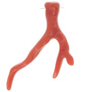 Pendente corallo in resina traslucida 47x32 mm - Corallo arancione x1