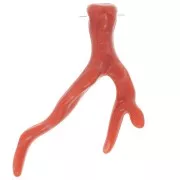 Pendente corallo in resina traslucida 47x32 mm - Corallo arancione x1